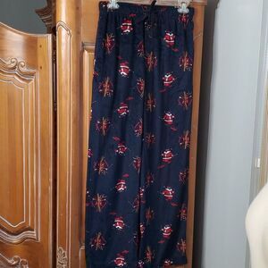 Christmas lounge pants, or PJ'S.  Size S. Navy with 🎅 Just in time‎ for w